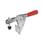 GN 820.2 Stainless Steel Horizontal Acting Toggle Clamps, with Vertical Mounting Base Material: NI - Stainless steel
Type: MFC - U-bar version, with two flanged washers and GN 708.1 spindle assembly