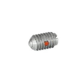  SBP Stainless Steel Ball Plungers, with Stainless Steel Ball, with or without Locking Element, with Slot 