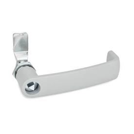 GN 115.7 Steel Cam Latches, with Cabinet U-Handle, Operation with Socket Key Type: DK - With triangular spindle<br />Color: SR - Silver, RAL 9006, textured finish