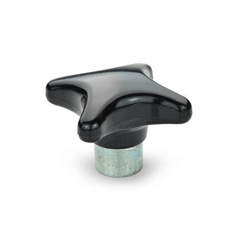GN 6335.1 Phenolic Plastic Hand Knobs, with Protruding Steel Hub 