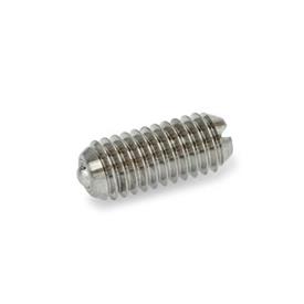 GN 615.8 Poussoirs à ressort en inox, bille avec roulement à friction, avec fente Type: KSN - Inox, ressort à charge élevée