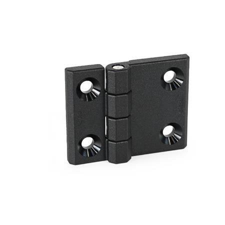 Hinges EN 237.1: Technopolymer Plastic, Extended Hinge Leaf