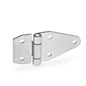 GN 1364 Stainless Steel Sheet Metal Hinges, Wing and Extended Wing Width l<sub>3</sub>: 105