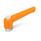 WN 303.2 Plastic Adjustable Levers, Tapped Type, with Zinc Plated Steel Components, with Push Button Lever color: OS - Orange, RAL 2004, textured finish
Push button color: G - Gray, RAL 7035