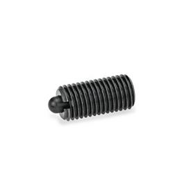 GN 616 Steel Spring Plungers, with Nose Pin Type: S - Steel nose pin, standard spring load