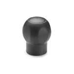 Technopolymer Plastic Ball Handles, with Brass Tapped Insert, Ergostyle®, Softline