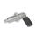 GN 721.6 Stainless Steel Cam Action Indexing Plungers, Lock-Out, with 180° Limit Stop Type: LBK - Left hand limit stop, with plastic sleeve, with lock nut