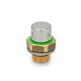 GN 883 Brass Breather Valves Type: B - High design, with stainless steel cap