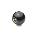 Metric Size, Phenolic Plastic Ball Knobs, Tapped Insert Type