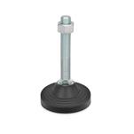 Steel Leveling Feet, Plastic Base, Threaded Stud Type, without Mounting Holes