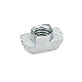 GN 505 Steel Serrated Quarter-Turn T-Slot Nuts, for Aluminum Profiles 