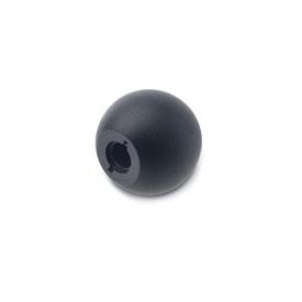 DIN 319 Perillas de bola de plástico, tipo agujero roscado o inserto roscado Material: KT - Plástico<br />Tipo: C - Con agujero roscado (sin inserto)