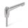 GN 300.6 Stainless Steel Adjustable Levers, Polished Finish, Threaded Stud Type Type: AS - With external hex