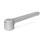 GN 126.1 Zinc Die-Cast Flat Adjustable Tension Levers, Tapped or Plain Bore Type, with Stainless Steel Components Color: SR - Silver, RAL 9006, textured finish