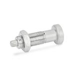 Stainless Steel Indexing Plungers, Non Lock-Out, with Fully Threaded Body