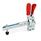 GN 810.4 Steel Extended Arm Vertical Acting Toggle Clamps, with Safety Hook, with Vertical Mounting Base Type: VLC - Clamping arm extended, with slotted hole, two flanged washers and GN 708.1 spindle assembly