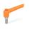 WN 303.1 Plastic Adjustable Levers, Threaded Stud Type, with Stainless Steel Components, with Push Button Lever color: OS - Orange, RAL 2004, textured finish
Push button color: O - Orange, RAL 2004, textured finish