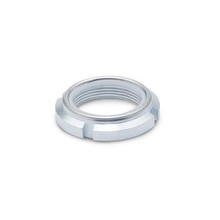 GN 1804.1 Steel Slotted Spanner Lock Nuts, with Polyamide Insert 