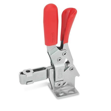 GN 810.3 Stainless Steel Vertical Acting Toggle Clamps, with Safety Hook, with Horizontal Mounting Base Material: NI - Stainless steel
Type: AL - U-bar version, with two flanged washers