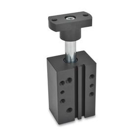 GN 875 Aluminum Pneumatic Swing Clamps, Rectangular Block Style Type: F - Adapter flange
