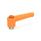WN 304.1 Nylon Plastic Straight Adjustable Levers with Push Button, Tapped or Plain Bore Type, with Stainless Steel Components Lever color: OS - Orange, RAL 2004, textured finish
Push button color: O - Orange, RAL 2004