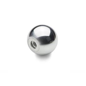 DIN 319 Steel or Aluminum Ball Knobs, with Tapped Hole or Blind Bore Material: AL - Aluminum<br />Type: C - With thread