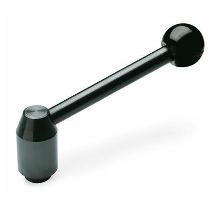 Manijas ajustables de seguridad GN 312: Acero, tipo roscado, presione para enganchar