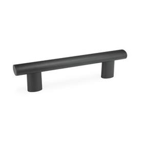 GN 366 Aluminum Oval Tubular Handles, Plastic Handle Legs Finish: SW - Black, RAL 9005, textured finish