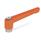 GN 300.1 Zinc Die-Cast Adjustable Levers, Tapped or Plain Bore Type, with Stainless Steel Components Color: OS - Orange, RAL 2004, textured finish