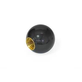  PBH Phenolic Plastic Ball Knobs, with Tapped Hole or Tapped Insert 