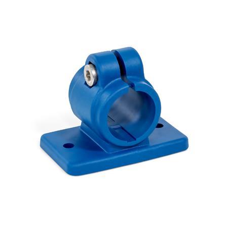EN 146.9 Plastic Flanged Connector Clamps Color: VDB - Blue, RAL 5005, matte finish