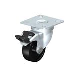 Steel Black Nylon Wheel Swivel Casters, with Plate Mounting, Standard Bracket Series