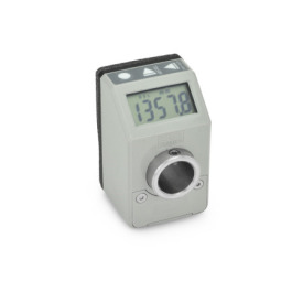 EN 9054 Indicateurs de position, électroniques, avec écran LCD (indication numérique), 5 chiffres Couleur: GR - Gris, RAL 7035, finition brillante