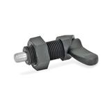 Plastic Cam Action Indexing Plungers, with Steel / Stainless Steel Plunger Pin, Lock-Out
