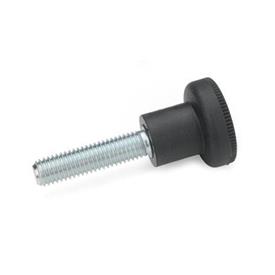 EN 676 Technopolymer Plastic Knurled Knobs, Ergostyle®, with Threaded Stud 