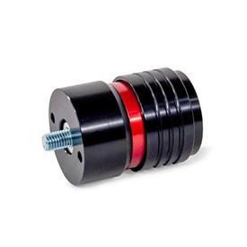 GN 1050 Aluminum Quick Release Couplings, with Safety Locking Feature Type: A - WIth threaded stud insert<br />Coding: L - Floating bearing