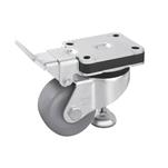 Heavy pressed steel industrial Top Plate Caster, with Integrated Truck Lock, with Plain Bearing