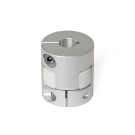 GN 2240 Aluminum Elastomer Jaw Couplings, with Clamping Hub, with Metric or Inch Bores Bore code: K - With keyway (from d<sub>1</sub> = 30 mm)<br />Hardness: WS - 92 Shore A, white