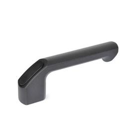 GN 559 Aluminum Cabinet / Door Handles, with Tapped or Counterbored Through Holes Type: C - Open-end type, mounting from the operator's side<br />Finish: SW - Black, RAL 9005, textured finish