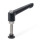 GN 306 Zinc Die-Cast Adjustable Levers, with Stainless Steel Special-Tipped Threaded Studs Type: KDN - Spherical tip with thrust pad POM
Color: B - Black, RAL 9005, textured finish