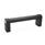 GN 334 Aluminum Oval Tubular Handles, with Zinc Die-Cast Handle Legs, Mounting from the Back Finish: SW - Black, RAL 9005, textured finish