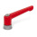 GN 300.7 Zinc Die-Cast Adjustable Levers, Tapped Type, with Stainless Steel Components, with Increased Clamping Force Color: RS - Red, RAL 3000, textured finish