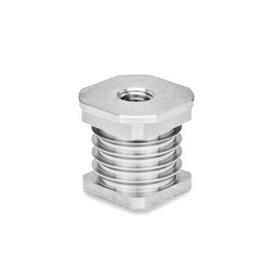 GN 992.5 Stainless Steel Threaded Tube Ends, Round or Square Type Bildzuordnung: V - Square