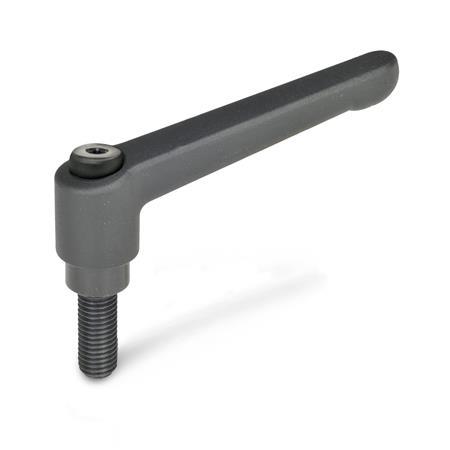 Blk Spring Loaded M10 x 80mm Adjustable Clamping Handle 