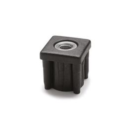 EN 448 Plastic Threaded Tube Ends, Square Type, with Nickel Plated Brass Insert 