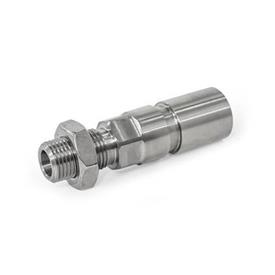 GN 817.7 Stainless Steel Indexing Plungers, Pneumatically Operated Type: A - Pneumatically single-acting, retract by spring force<br />Coding: OP - Without position query