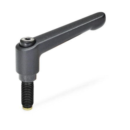 Manettes indexables GN 306: Zinc moulé sous pression, avec goujons filetés à pointe spéciale en acier