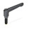 GN 306 Zinc Die-Cast Adjustable Levers, with Steel Special-Tipped Threaded Studs Type: MS - Brass tip
Color: B - Black, RAL 9005, textured finish