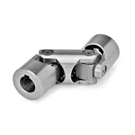 DIN 808 Steel Universal Joints with Friction Bearing, Single or Double Jointed Bore code: K - With keyway<br />Type: DG - Double jointed, friction bearing