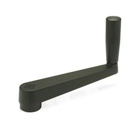 GN 471 Aluminum Crank Handles, with Revolving Handle, with Through Round or Square Bore Bore code: V - With square